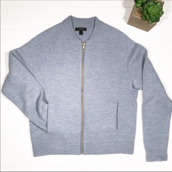 J. Crew Jackets & Blazers - J. Crew || Merino Wool Sweater Bomber Jacket Sz M
